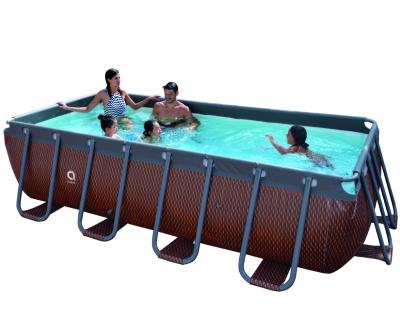 China 2020 New Jilong Avenli 17824 Passaat Grain Design Big Large Family Swimming Pool Rectangular Steel Frame Swimming Pool for sale