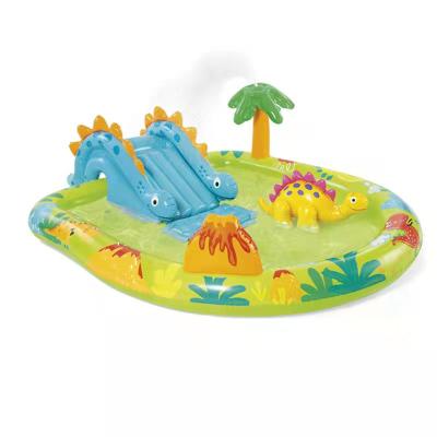 China INTEX 57166 PVC Small Dino Friendly Play Center Includes Inflatable Waterslide Sprayer&one Dinosaur Pool For Kids for sale