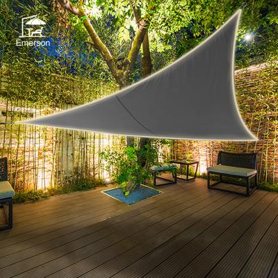 China Patio\Garden\EMERSON Outdoor Garden Sun Shade Anti-UV Waterproof Sails Nets Triangle Shade Sails with Led Lights for sale