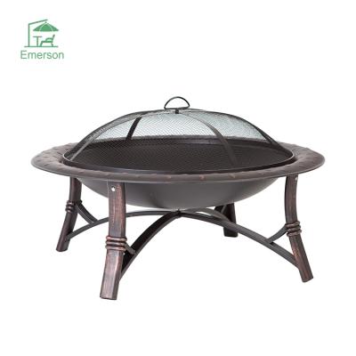 China EMERSON Garden Fire Pit Outdoor Metal Square Firepit Patio Stove Wood Burning Round Fire Pit for sale