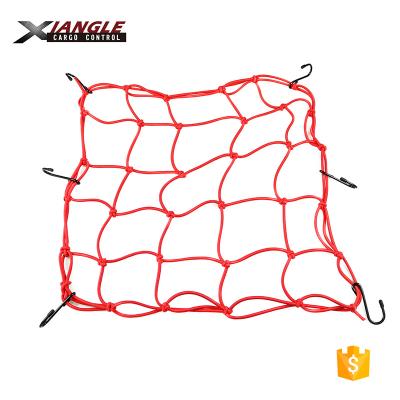 China High Quality Latex 40cm*40cm Motorcycle Luggage Net Truck Cargo Nets PP Yarn+rubber/Latex Yarn 4mm With 6 Pcs Hooks for sale