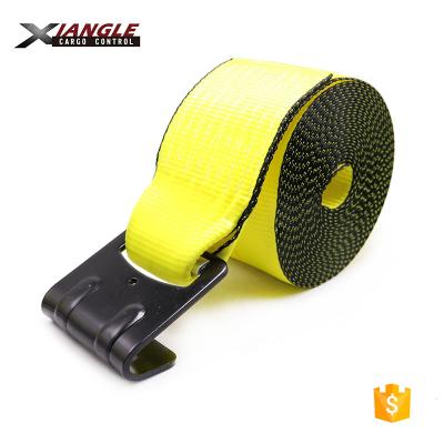 China Yellow Polyester 4 Inch 30ft Winch Straps 16200lbs Boat Polyester Winch Strap With Hook for sale