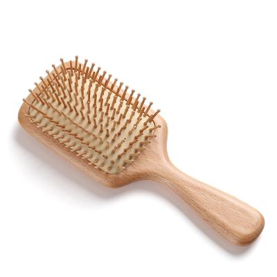 China Good Quality Compact Bamboo Pad Vented Paddle Brush Custom Logo Wooden Paddle Hair Brush Paddle Brush for sale