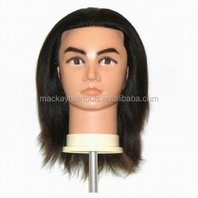 China Wholesale Male Black Hair Mannequin Training Heads Hair 100% for sale