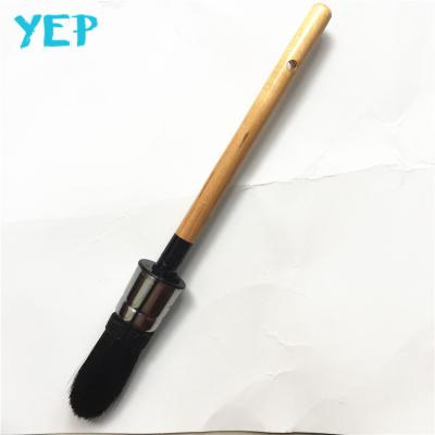 China Cleaning or Painting Yeah Black Hog Bristle Wooden Handle Around Paint Brush for sale