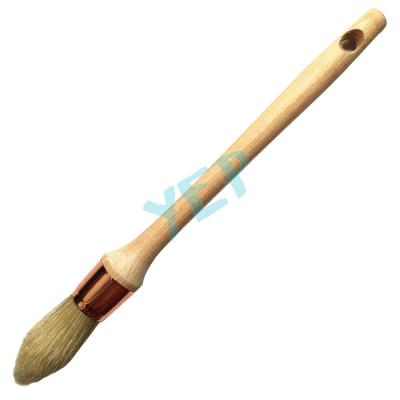 China Painting of the round shape handle shape brush wood spanish type yeah conical pig hair for sale