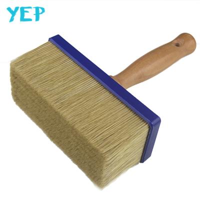 China Paint Brush High Quality Beech Bristle Yeah Hog Handle Ceiling Wood Paint Brush for sale