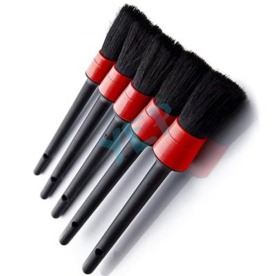 China Cleaning or Combing Hot Selling Brush Handle Solid Plastic Natural Bristle Car Wash Detailing Brush High Level Yeah for sale