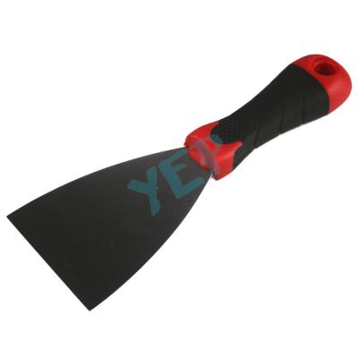 China Hot Sale Carbon Steel Yeah Rubber Plastic Handle Flexible Carbon Steel Wall Putty Knife for sale