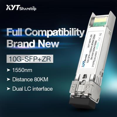 China sfp+ 80km 10G 1550nm ZR fiber optic mod terminal equipment telecommunication XYT-SFP+ for sale