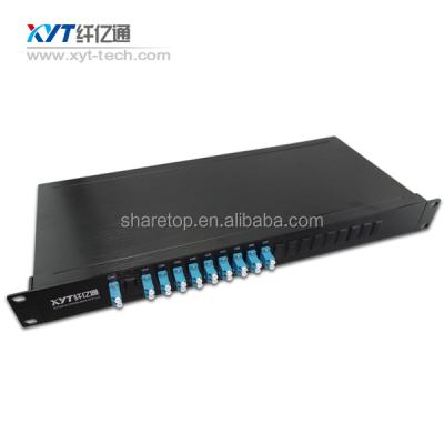 China 1U Telecom Rack Fiber Optic DWDM MUX Demux 16CH Single Fiber With UPG MON Port for sale