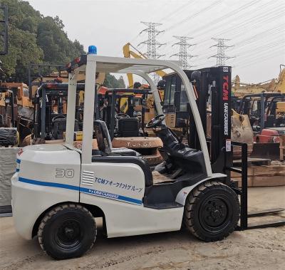 China Building Material Stores Duplex 3 Ton Diesel TCM Triple Forklift, Original FD30 Forklift, Cheap Price FD30T6 Japan Forklifts for sale