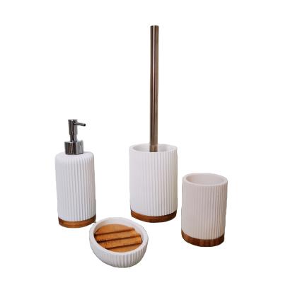 China Sustainable European Style Simple Bathroom Set Hotel 4 Pieces Bath Set Accessories Bathroom Set for sale