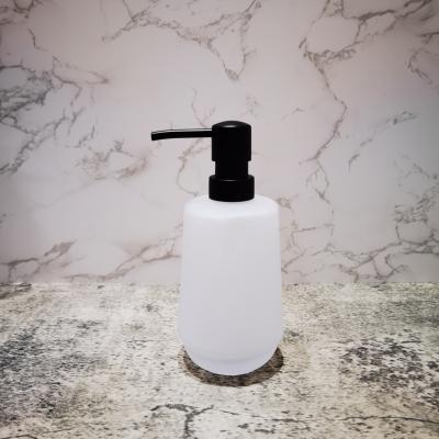 China Sustainable Modern Luxury Frosted Glass Bathroom Accessories Liquid Soap Dispenser for sale