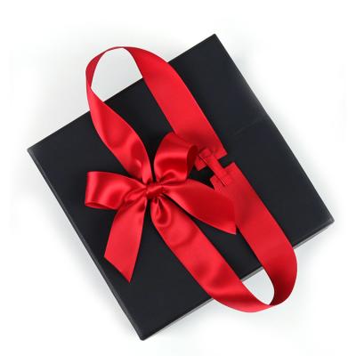 China Luster Hot Sale Wholesale Custom Satin Gift Ribbon Eco Friendly Pre Tied Wrapping Bows With Elastic Loop for sale