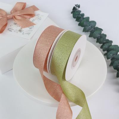 China High Quality Recyled Gift Wrap Solid Color Cloth Coiled Ribbon for sale