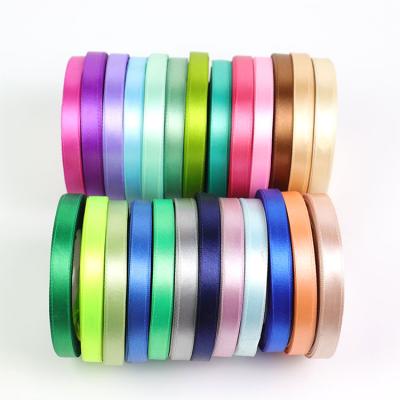 China Recyled Recycled Custom 196 Colors Solid Color RPET Satin Ribbon Roll for sale