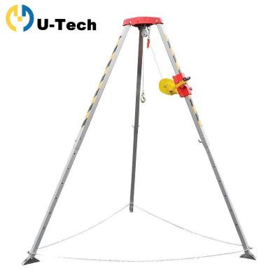 China Emergency Rescue Fire Fighting Use Aluminum Alloy Rescue Safety Tripod with Winch for Limited Space for sale