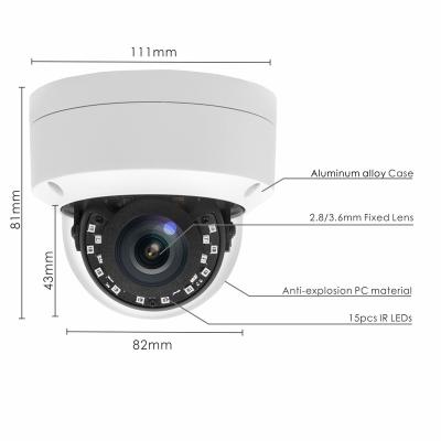 China NIGHT VISION Baishiwei CCTV Security Vandal Dome IP Camera Support P2P/RTSP/Triple Stream/DDNC/Free CMS for sale