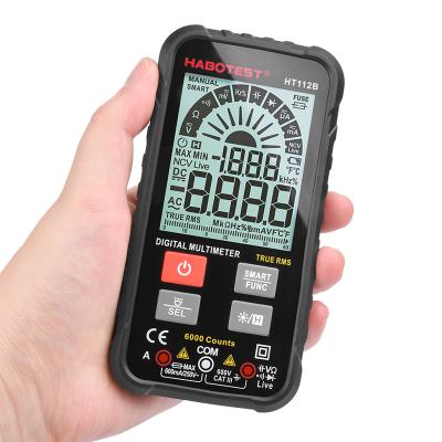 China Large Habotest HT112B LCD Modes 6000 Counts Voltmeter DC Ohm Capacitance DMM Digital Smart Dual Multimeter True RMS HT112B for sale