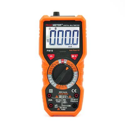 China Hot Selling 6000 Counts 1000V 1000V AC DC Multifunction Digital Multimeter True RMS PM18 for sale