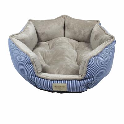 China COO-2766 Factory Breathable Supply Striped Comfortable Canvas Shorts Fleece Dog Sofa Pet Bed Pet Supplies for sale