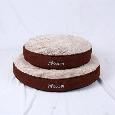 China Sustainable Round Pet Bed Removable Cushion Pillow Cover For Large Dogs And Cats for sale