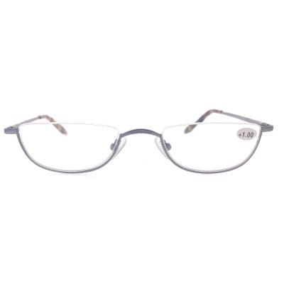 China Vkyee Man Half Rim Thin Metal Light Weight Small Reading Glasses for sale