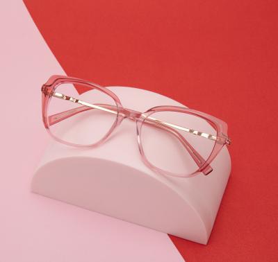 China Drop shipping woman transparent rxable oval metal and acetate prescription photochromic glasses for sale