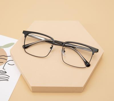 China Wholesale Classic Rectangle Style Metal And Acetate Man China Rectangle Optical Frames Glasses for sale