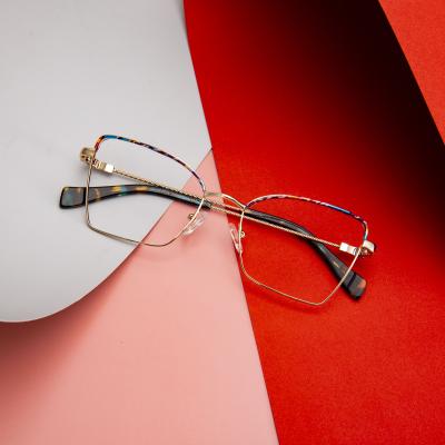 China Cateye drop shipping fashion woman metal rim full cateye prescription rxable frame for sale