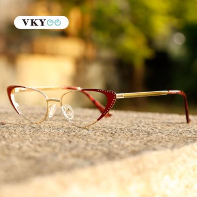 China RXable Fashionable Prescription Metal Cateye Drop Shipping Fashion Woman Optical Glasses for sale