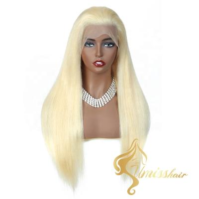 China Blonde Straight Wig Color Glueless Wig Bleach Knots Swiss Full Lace Wig 613 Straight Human Hair Wigs 30 Inches for sale