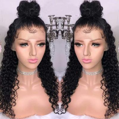 China Water Wave Swiss Lace 360 ​​Excellent Lace Front Wig Brazilian Peruvian Water Wave Baby Hair For Black Women Full And Non Shedding for sale