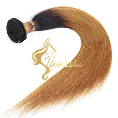 China Hot Selling Full End 1b/99j Colored Hair Bundles Indian Hair Ombre Color Blonde Hair Extension for sale