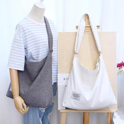 China Cheap Women Big Size Folding Single Cross - Body Lady Zipper Tote Bag Canvas Eco Friendly Foldable Shopping Bag for sale