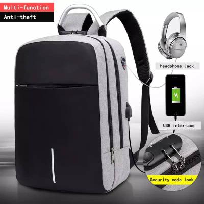 China Daily Used Men Bag Password Lock Laptop Backpacks USB Computer Bag Business Leisure Charging Backpack for sale