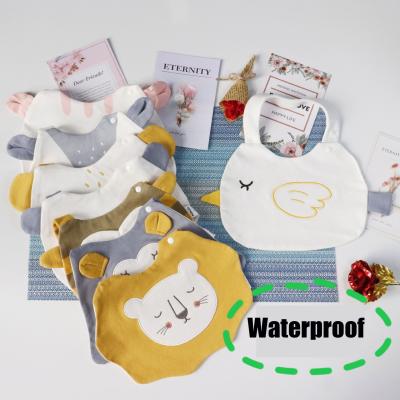 China 2020 New Cotton Baby Bibs Cartoon Animal Sustainable Waterproof Baby Feeding Apron for sale