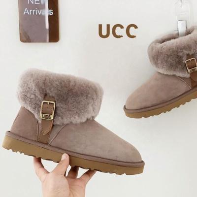 China Round American Women's Boots Fashion Plus Cold-proof Velvet Warm Winter Ladies Casual Snow Boots Brand Shoes for sale