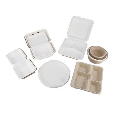 China Biodegradable high quality custom disposable paper food plates biodegradable bagasse catering box paper plate paper bowls for sale