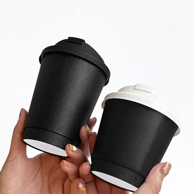 China OEM&ODM Smart Double Layer Biodegradable Paper Cup Smart Environmentally Friendly Disposable Biodegradable Coffee Cup With Lid Paper Cup for sale