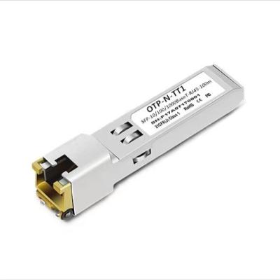 China FTTX 10/100/1000M Compatible 1000M Copper SFP 100M RJ45 SFP Transceiver for sale