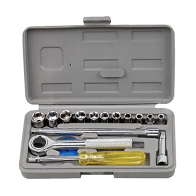 China Durable 17PCS Socket Set Auto Repair Tool Kit 1/4 Inch Carbon Steel CR-V for sale