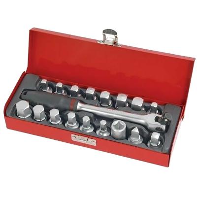 China Suitable for All Universal Oil Axle Sockets Hand Tool Kit - 18 Pieces Modern Cars Drain Plug Wrench Socket Set Sump Sump for sale