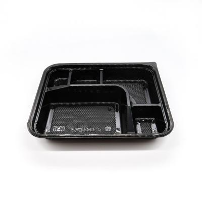 China Fogproof Lid Food Grade Airline Disposable Plastic Carrying Hot Food Trays for sale