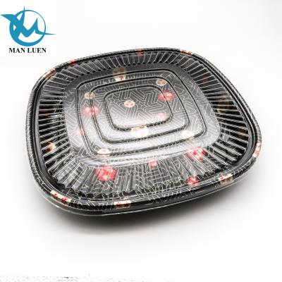 China Disposable Disposable Square Customized Printed Plastic Food Tray for sale