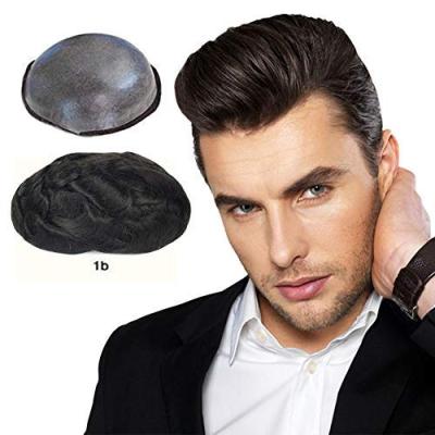 China Brazilian Invisible Natural Hairline Knots Hairpiece Super Thin Hair Skin Men Hairpiece for sale