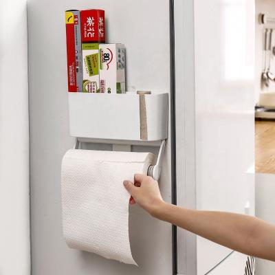 China Fridge Storage Rack Tissue Paper Holder Stocked Magnetic Holder for sale