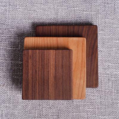 China High Grade Sustainable Wooden Square Cup Coaster Walnut Blank Wooden Snack Tea Tray Coaster for sale