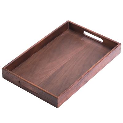 China Factory direct sale solid wooden decorative walnut trays or custom wooden walnut serving tray for sale